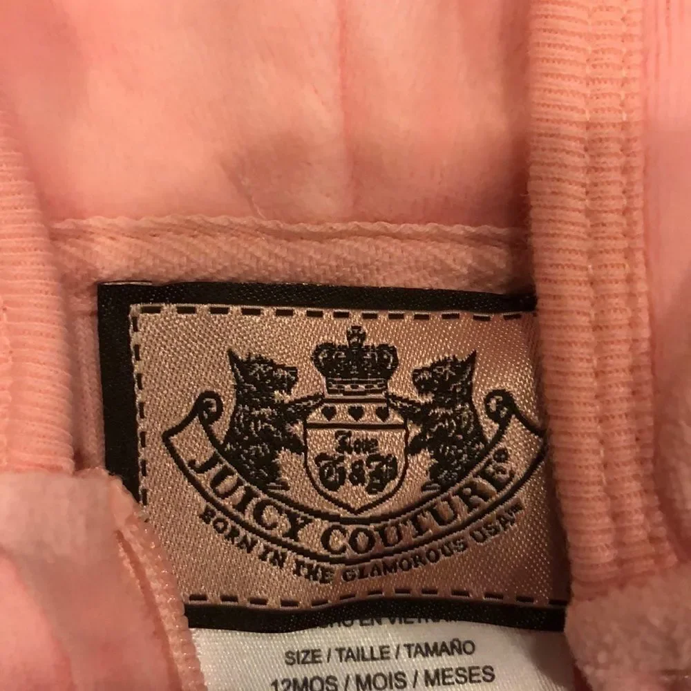 Juicy Couture Baby Velour Pink Hoodie and Pants Size 12M